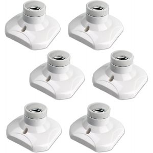 KALANKA-Douille Plafond E27 à Visser, Douille E27 Garage, AC 220-240V, Support Douille pour Ampoule LED, Base Plafonnier Culot E27, Base de Lampe Plastique Blanche pour Lampe au Mur, lot de 6 - Neuf
