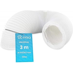 3M Tuyau D'Évacuation D'Air Ø 100 / 102Mm Tuyau Flexible En Pvc Pour Climatiseur 100 Sèche-Linge Hotte D'Aspiration[LAV0165] - Neuf