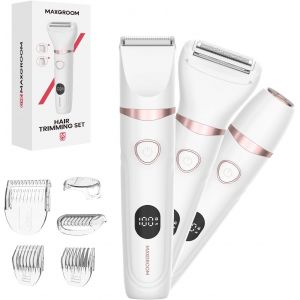 Rasoir Electrique Femme, 3 En 1 Tondeuse Femme Intime, &Eacute;tanche Tondeuse Bikini Pour Visage, Aisselles, Jambes, Doux Et Indolore & Lame C&eacute;ramique, &Eacute;pilateur Avec Affichage Led, Id&eacute;al Pour Le Voyage - Neuf