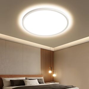 Kal-Plafonnier Led Rond 28w, Éclairage De Plafond 3000k, Lumiere Moderne, Luminaires Intérieur Pour Salon, Chambre, Cuisine, Salle De Bain, Ip44, ¿30cm - Neuf