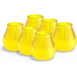 BOLSIUS - Citronnelle ¿ Bougie de patio ¿ Extérieur ¿ Parfumée ¿ Jaune ¿ 40 heures de combustion ¿ Lot de 6 - Neuf