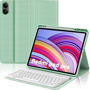 Clavier Redmi Pad Pro 12.1"", Etui Clavier Pour Redmi Pad Pro 12.1"" 2024, Azerty Français Bluetooth Magnétique Détachable Avec Fente Pour Stylo Pour Tablette Redmi Pad Pro 12.1"", Vert Clair[Z1742] - Neuf