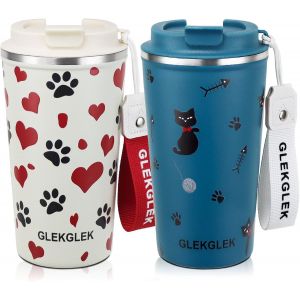 Mug Isotherme Cafe, Travel Mug Pour Boissons Glac&eacute;es 500ml Tasse Isotherme Chat - Neuf