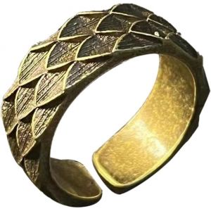 Tianyi-Homme Bague Viking Avec Motif En Forme D'ancre/Écailles De Dragon/Lumière D'étoile, Ouvert Réglable Rétro Punk Gothique Bijoux Unisexe Vintage Anniversaire/Noël Cadeau Homme Garçon Femme - Neuf