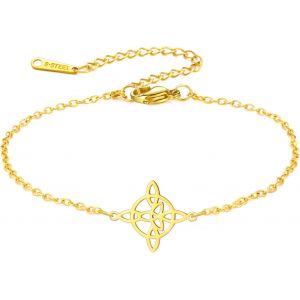 Eryi-Bracelet N?ud De Sorcières En Acier Inoxydable Bracelet N?ud Celtique Triangle Symbole Wiccan Amulette Magique De Sorcellerie Pour Femmes Charmeuses - Neuf