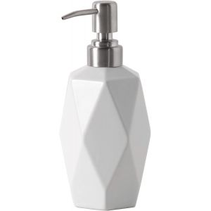 KAL-Fun Elements Distributeur De Savon Liquide En Porcelaine Pour Cuisine, Salle De Bain, Toilettes 350 Ml (Blanc) - Neuf