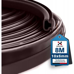 8m Joint Porte Fenetre Isolation,10mm(B) X 6mm(D) Joint De Porte Dentrée,Caoutchouc Autocollante Joint Etancheite Porte Fenetre Anti Froid Et Phonique,Imperméable-Brun - Neuf