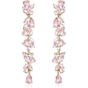 Trahoo-Mariage Strass Cristaux Lustre Boucles D'oreilles Pendantes Pour Les Femmes Mariées, Art Déco Marquise Baisse Mariée Pendentif Long Drop Boucles D'oreilles Pour Bal - Neuf