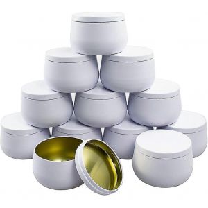 Bo&icirc;tes De Conserve De Bougie Avec Couvercles - 12 Pots De Bougies,Bo&icirc;tes En M&eacute;tal De Bougie De 8 Oz,R&eacute;cipient &Agrave; Bougie Pour Bougie De Bricolage - Neuf