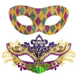 2 Pi&egrave;ces Couple Masque V&eacute;nitien Masque De Mascarade V&eacute;nitien Masque Mascarade Bal Masqu&eacute; Pour Femme Homme Les Yeux Pour Halloween Mascarade Carnaval - Neuf