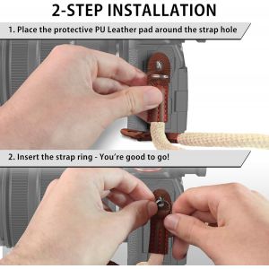 Bandouli&egrave;re Appareil Photo - Sangle Tour De Cou Universelle [105 Cm] - Courroie Coton & Pu Cuir Pour Par Ex. Canon, Nikon, Sony, Dslr[Z1746] - Neuf