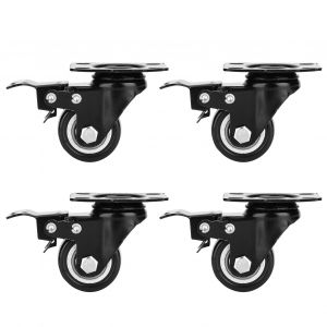 HJLIAN Lot de 4 roulettes robustes avec frein, silencieuses et universelles, accessoires de remplacement pour meubles, frein 40 - Neuf