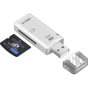 Lecteur de Carte mémoire XD USB 2.0 128 Go Lecteur de Carte Flash Compact Portable Plug & Play Lecture Rapide de Carte pour appareils Photo Fuji et Olympus (Prend en Charge Windows + Mac) ave - Neuf