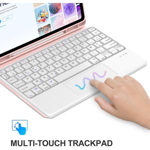 Clavier avec Touchpad pour Samsung Tab S10 FE 10.9"" 2025/S9 FE 10.9"" 2023, AZERTY Fran&ccedil;ais Clavier avec Trackpad pour Galaxy Tab S10 FE 10.9""/S9 FE 10.9"", Rose - Neuf