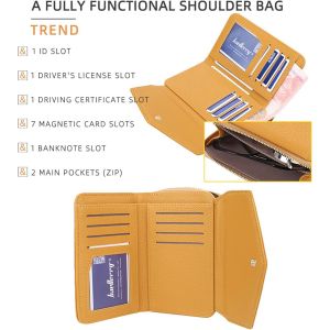 CAUC-Portefeuille Femme Cuir Moyen Porte Monnaie Femmes Fermeture &Eacute;clair Poche &agrave; Monnaie Porte-Cartes avec 10 Compartiments pour Cartes Portefeuilles Pochette Femme (Vert) - Neuf