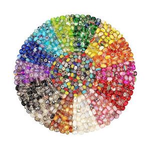 240 Pi&egrave;ces Assorties De Perles De Trou En R&eacute;sine Europ&eacute;enne Perles D'espacement Pour La Fabrication De Bracelets,Perles Artisanales Pour Bricolage Ch - Neuf