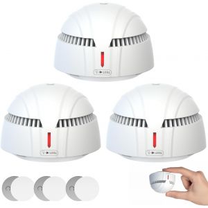 DAYTECH Mini Detecteur de Fum&eacute;e avec 10 Ans Pileu2013 Installation Facile Alarme Incendie d&eacute;tecteur fum&eacute;e sans Percage avec Support Magn&eacute;tique, Id&eacute;al pour Maison, Appartement et Location (Lot de 3) - Neuf