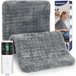 Coussin Chauffant, Coussin Chauffant Electrique avec 9 Temp&eacute;rature et 4 Minuterie Arr&ecirc;t Automatique, Lavable en Machine, Couverture Chauffante Flanelle Douce pour Dos, Cou, &Eacute;paules, Abdomen-30x60cm - Neuf