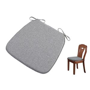 Coussin de chaise de salle &agrave; manger en forme de sabot avec attaches, antid&eacute;rapant, gris, 45 x 42 cm - Neuf