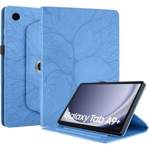 Case For Samsung Galaxy Tab A9+/A9 Plus 11"" 2023 Sm-X210/X215/X216 Case Stand 360 Degree Rotating Pu Leather Protective Wallet Tablet Case For Galaxy Tab A9+ 11 Inch 2023 Blue - Neuf