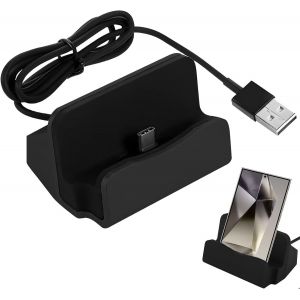 THEF-1 Pièce Noir Chargeur de Station d'accueil de Type C,Station d'accueil Dockingstation pour Smartphone Compatible,Peut Supporter Support de Chargeur de Bureau téléphone Portable. - Neuf