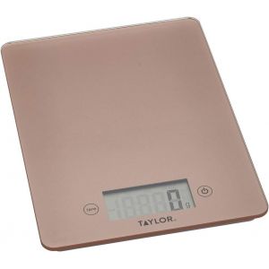 Kalanka-Pro Balances De Cuisine Num&eacute;riques Avec Design Ultra Fin, Compactes Standard Professionnel, Fonction Tare Avec Pr&eacute;cision, Or Rose Et Verre, 5 Kg / 11 Lbs De Capacit&eacute; - Neuf