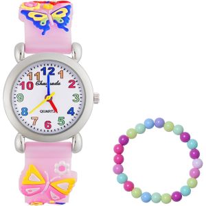 Jgd-Montre Pour Enfants Fille, 3atm &Eacute;tanche Montre Mouvement &Agrave; Quartz Montre Bracelet En Silicone Pour Filles De 3 Ans &Agrave; 10 Ans - Neuf