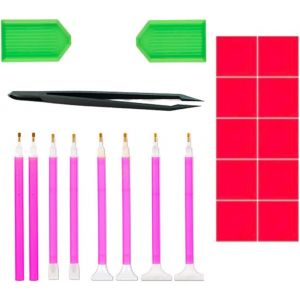 Ayuhr-21 Pièces Stylo De Peinture Au Diamant Diamond Painting Outils Plastique Diamant Diamant Peinture Artisanat Diy Accessoires Broderie Stylo Art Point Perceuse Stylo Outil - Neuf