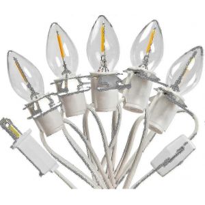 5 ampoules de base C7 String Cordon d'accessoires de lumière de village de Noël avec 5 ampoules LED - Neuf