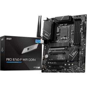 ChenQuanSarl-Pro B760-P Wifi Ddr4 Carte Mère, Atx - Pour Processeurs Intel Core 14E, 13E & 12E Génération, Lga 1700 - Ddr4 Memory Boost 5333+Mhz/Oc, Pcie 4.0 X16, M.2 Gen4, 2.5G Lan, Wi-Fi 6E - Neuf