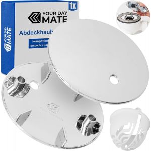 SJZG-Cache Set Avec Filtre &Agrave; Cheveux Pour &Eacute;coulement De Douche, &Oslash; 112 Mm, Compatible Avec Viega Tempoplex &Eacute;coulement Ann&eacute;e De Construction 2001-2006, Couvercle Abs Asa Chrom&eacute;, Filtre &Agrave; Cheveux - Neuf