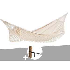 Hamac 2 Places Rio &Eacute;cru + Kit Attaches T-Strap - Amazonas - Neuf