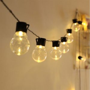 Guirlande Lumineuse Vintage &Agrave; &Eacute;nergie Solaire (10 Ampoules) Avec Capteur, Longueur 3,5 M, 2 Modes D'&eacute;clairage, R&eacute;sistante Aux Intemp&eacute;ries, Utilisation Int&eacute;rieure/Ext&eacute;rieure - Neuf
