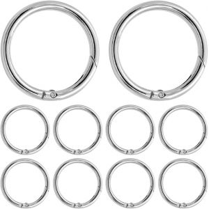 ERSHI-10 Pcs Rond Mousqueton, 39 mm Anneau Mousqueton, Anneau Mousqueton Rond en Alliage de Zinc, pour Porte-Clés, Sac, Bijoux, Fa[2 - Neuf
