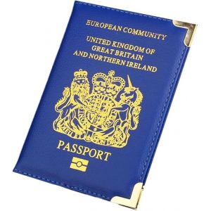 Portefeuilles pour passeport britannique pour hommes et femmes (bleu), étui de voyage en cuir PU - Neuf