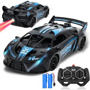 ERYI-Voiture Télécommandée, 2.4Ghz Véhicule Rc, Avec Lumières Et Spray, High Speed Rc Drift, 1:18 Rc Jouet, Plusieurs Façons De Jouer, D'Anniversaire Cadeaux Pour 3-8+ Ans Enfants (Bleu) - Neuf