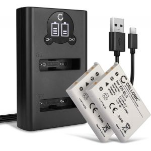 BIBT-Batterie Pour Caméra Compatible Avec Nikon Coolpix En-El5,P520,P500,P510,P100 (3.7V,1180Mah) 2 Pièces + Double Chargeur - Neuf