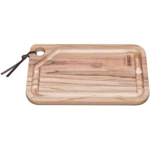 Planche &Agrave; D&eacute;couper Kitchen 33x20x1,8cm En Bois De Teck Fsc - Rigole &Agrave; Jus Pour Viande. Qualit&eacute; Premium, Durable Et &Eacute;cologique. Parfaite Pour Pr&eacute;parer Et Servir. - Neuf