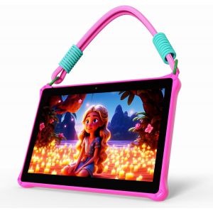CHECARZHN--NO1-Tablette Android 13 De 10 Pouces, Avec Cordon De Serrage, 64 Go, Pour Enfants Age 3+ (Rose) - Neuf