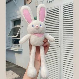 Peluche Lapin &Agrave; Oreilles De 28 Cm, Jouet Pour B&eacute;b&eacute;, Doux, Pour Enfants, Cadeaux Pour Filles, Porte-Cl&eacute;s, Jouets En Peluche Pour Enfants-Blanc - Neuf