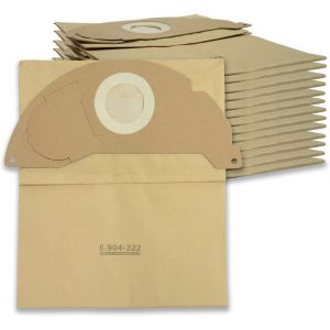 KFI 222, 6.904-332.0 Lot de 15 sacs filtrants en papier compatibles avec les aspirateurs Kärcher WD 2, MV 2, WD 2.200 à WD 2.550 - Neuf
