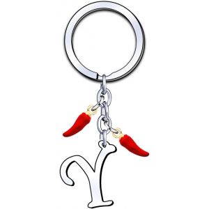Kal-Porte-Cl&eacute;s Initial A-Z, Pendentif D&eacute;coratif Piment, Cadeau Pour Femme Homme, Anniversaire No&euml;l - Neuf