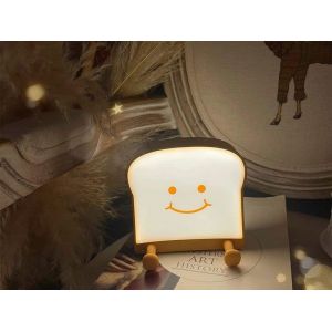 Veilleuse Led Rechargeable Pour Pain Grill&eacute; Avec Activation Tactile Et Support Pour T&eacute;l&eacute;phone Portable - Neuf
