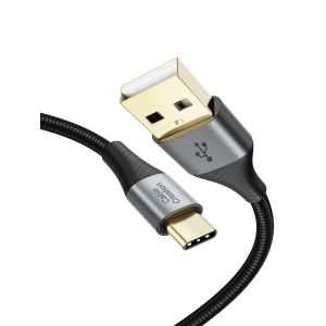 ERSAN-C&acirc;ble USB C (2M), 3A USB A vers Type-C C&acirc;ble de Charge Rapide C&acirc;ble de Charge USB C Tress&eacute; en Nylon Compatible avec Galaxy S22 S21 S20 S10 Note 10 9 Z Fold 3 Z Flip 3 Huawei P20 Mate20 - Neuf