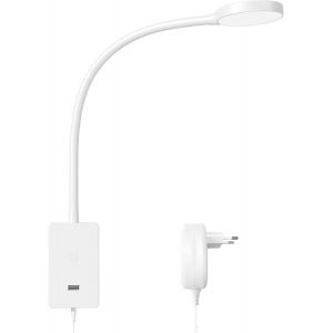 TRAHOO-Liseuse Murale, Applique Murale LED avec Interrupteur, Lampe de Chevet Tactile &agrave; Intensit&eacute; R&eacute;glable, Lumi&egrave;re de Lecture de lit Avec Aort de Charge USB 2A, Lampe &agrave; col de Cygne, 4000K - Neuf