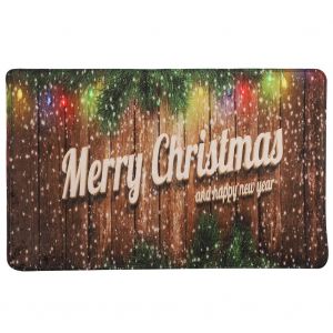 Hjlian Paillasson Decoratif Imprime Joyeux Noel, Tapis De Sol En Flanelle, Tapis Antiderapant, Decoration De La Maison - Neuf