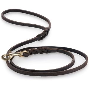 Kal-Laisse De Chien En Cuir Charlotte Véritable Cuir Tressé - Laisse De Chien En Cuir Avec Carabine Laisse De Chien Charlotte (1,50m) - Neuf