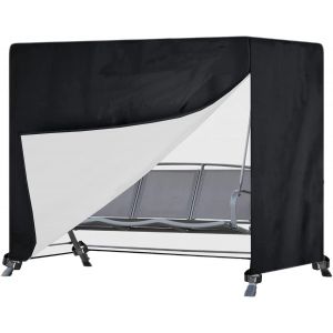 LETNERNY-Housse De Protection Balancelle, Housse Balancelle Avec Double Fermeture ¿¿clair, Housse De Protection Imperm¿¿able Pour Si¿¿ge D'Oscillation, Tissu Oxford 420D - Noir (220 * 150 * 170Cm) - Neuf