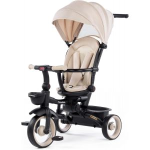 Ksfal-Tricycle Pour Enfants À Partir De 1 An Avec Siège À 360 °-Beige-Vélo Multifonction Avec 4 Options Configurables-Sécurité Pour Votre Enfant Grâce À La Ceinture À 3 Points Et À L'arceau - Neuf