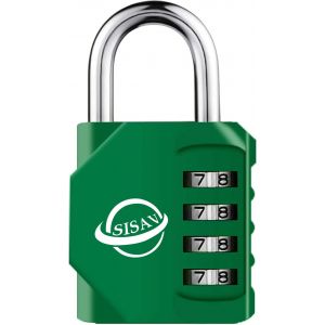 Cadenas &agrave; Combinaison 4 Chiffres Pour Usage Ext&eacute;rieur,Pour Casier de Gymnase Scolaire,Casier de Sport,Portail de Cl&ocirc;ture,Portail,Loquets et Bo&icirc;te &agrave; Outils,Argent&eacute; - Neuf